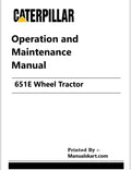Caterpillar 651E Wheel Tractor Pdf Operation and Maintenance Manual