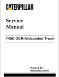 Caterpillar 745C OEM Articulated Truck Repair & Service Manual Pdf