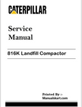 Caterpillar 816K Landfill Compactor Repair & Service Manual Pdf