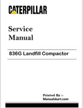 Caterpillar 836G Landfill Compactor Repair & Service Manual Pdf 7MZ, BRL