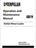 Caterpillar 924GZ Wheel Loader Pdf Operation and Maintenance Manual