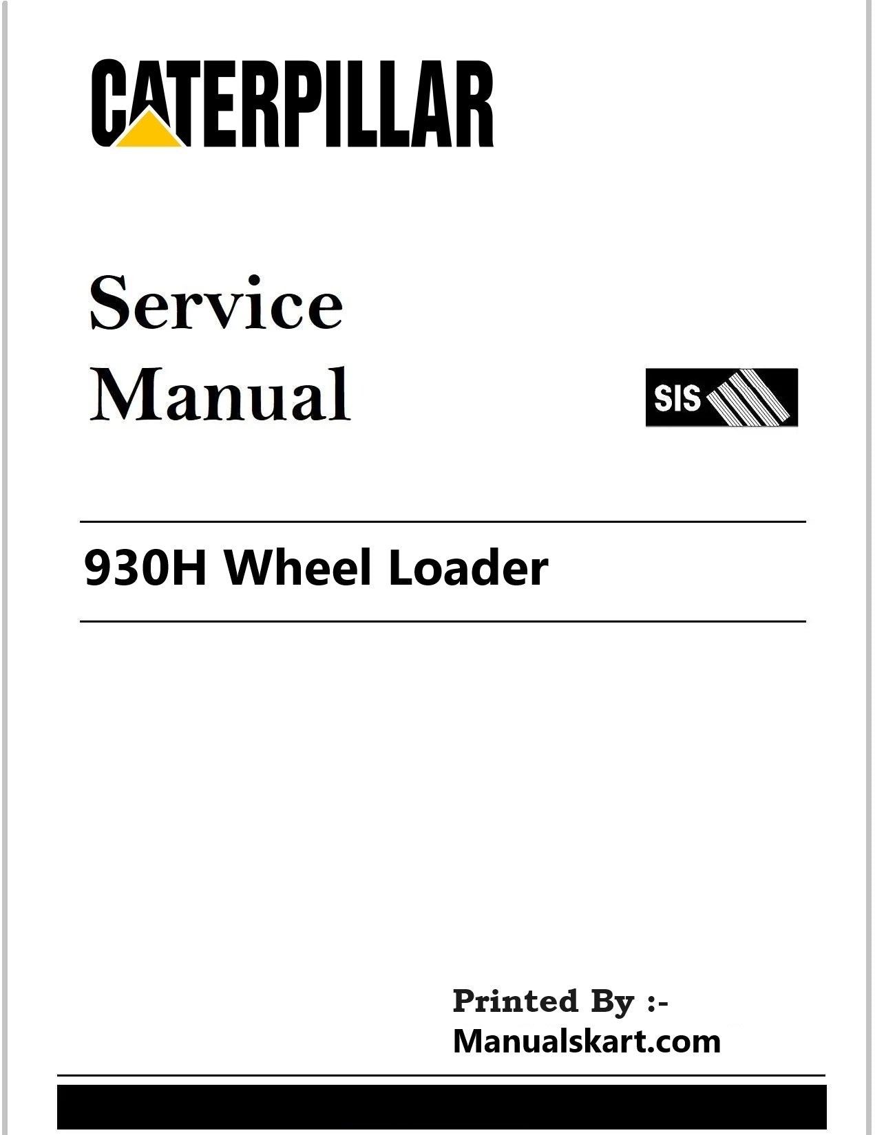 Caterpillar 930H Wheel Loader Pdf Repair Service Manual