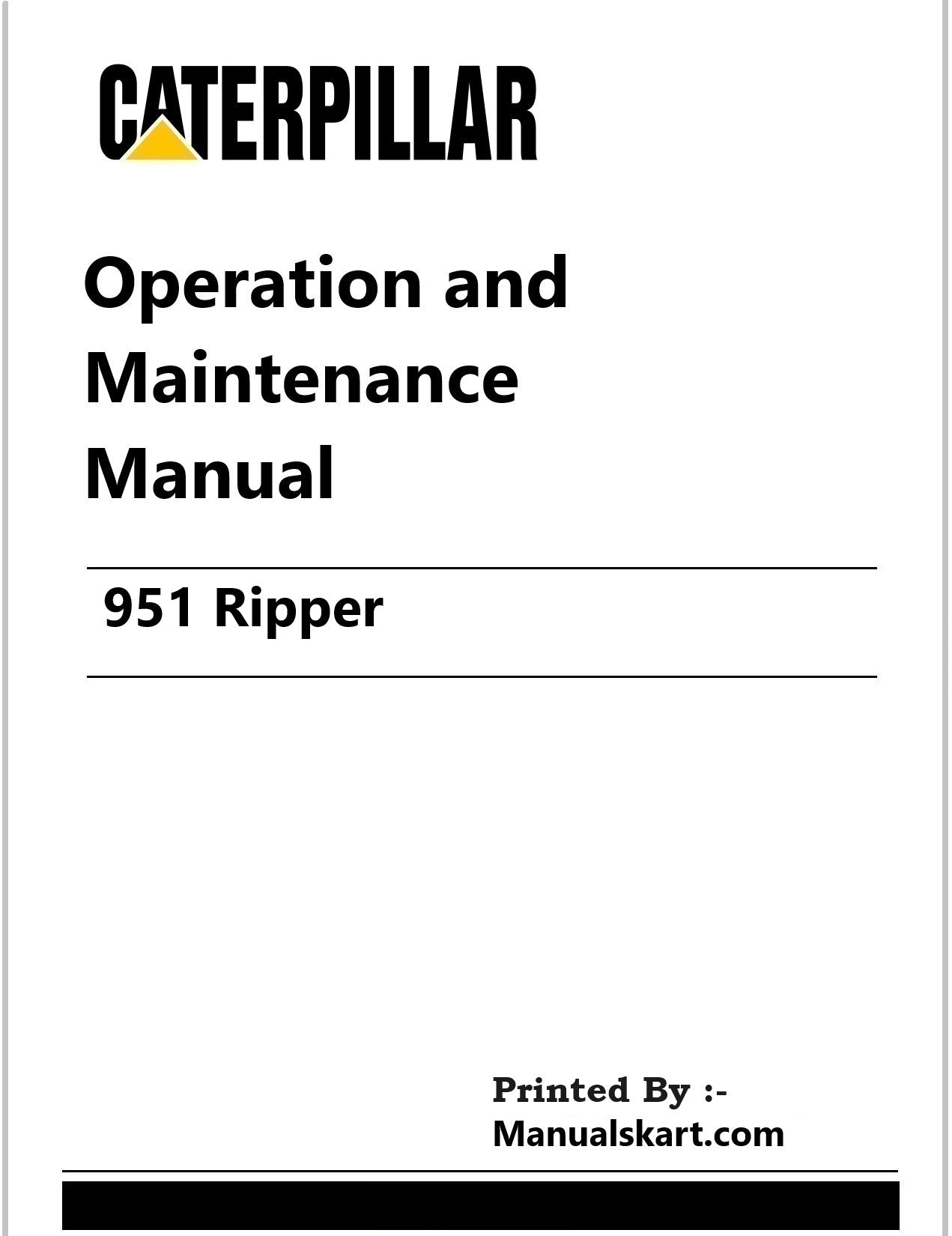 Caterpillar 951 Ripper Pdf Operation and Maintenance Manual