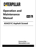 Caterpillar AS4251C Asphalt Screed Pdf Operation and Maintenance Manual DLB