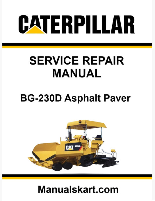 Caterpillar BG-230D Asphalt Paver Pdf Repair Service Manual B4G