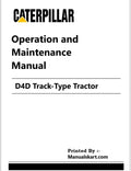 Caterpillar D4D Track-Type Tractor Pdf Operation and Maintenance Manual