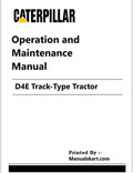 Caterpillar D4E Track-Type Tractor Pdf Operation and Maintenance Manual