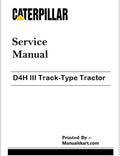 Caterpillar D4H III Track-Type Tractor Repair & Service Manual Pdf 9GJ