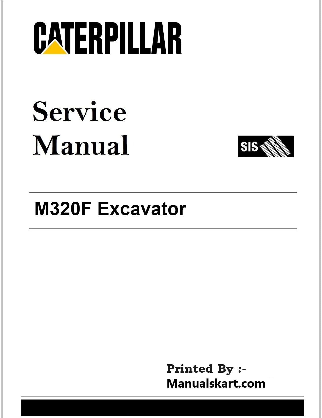 Caterpillar M320F Excavator Pdf Repair Service Manual MJP
