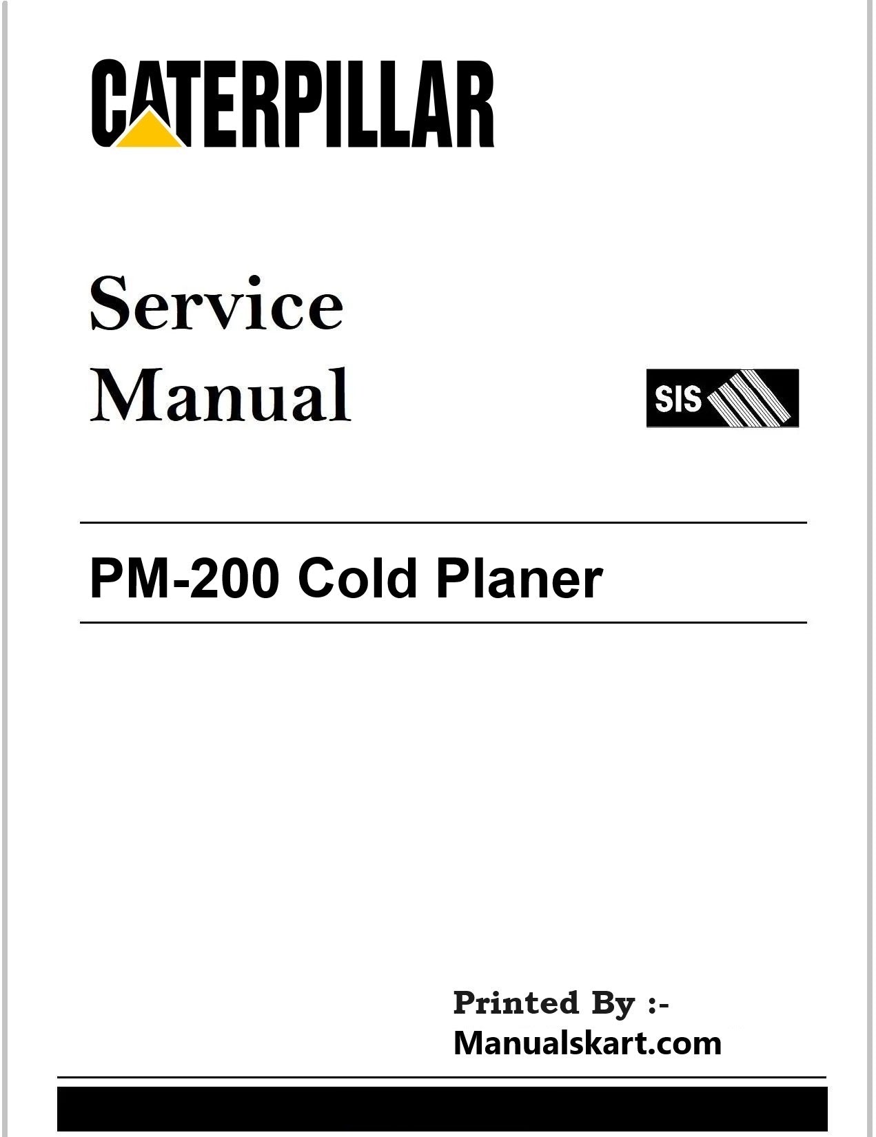 Caterpillar PM-200 Cold Planer Pdf Repair Service Manual
