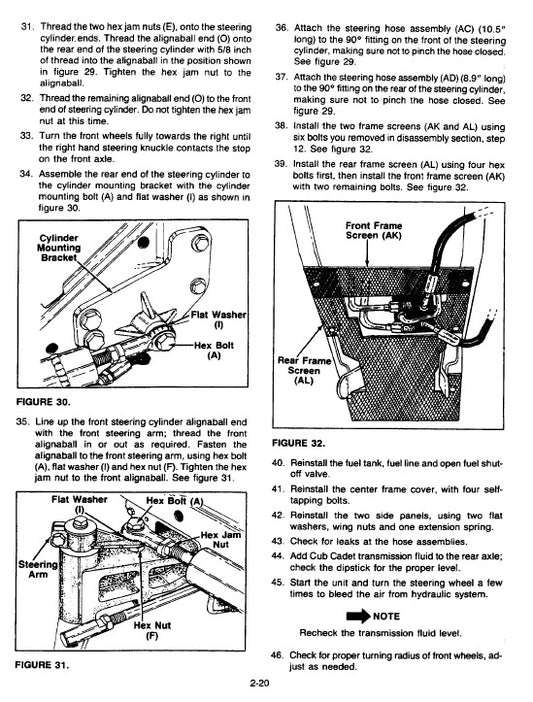 Cub Cadet 1220, 1315, 1320, 1405, 1415, 1420 Lawn Tractor Mower Pdf Repair Service Manual