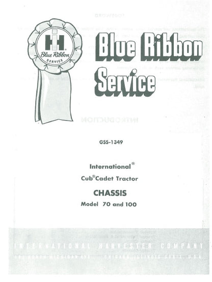 Cub Cadet 70 and 100 Tractor Pdf Repair Service Manual