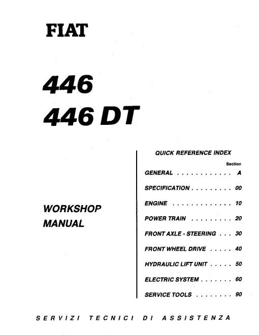 Fiat 446, 446DT, 55-46, 55-56, 60-46, 60-56, 65, 65-46, 65-56, 70, 70-56 (DT, S, DTS) Tractors Pdf Repair Service Manual (06910073)