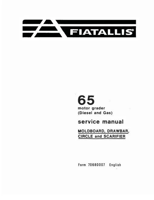 Fiat 65 Motor Graders Pdf Repair Service Manual (70685820)