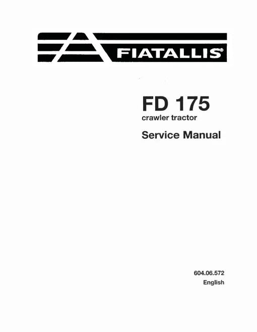 Fiat FD175 Crawler Tractors Pdf Repair Service Manual (60406572)