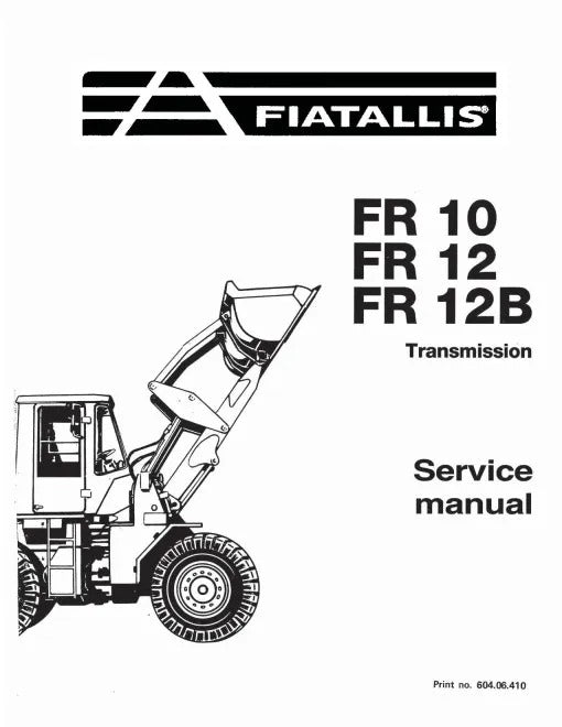 Fiat FR10, FR11 and FR12 Wheeled Loaders Pdf Repair Service Manual (73158161)