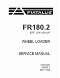 Fiat FR180.2 (SN from 160) Wheeled Loaders Pdf Repair Service Manual (75314937)