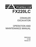 Fiat FX220LC Crawler Excavators Operate and Maintenance manual (59822020)