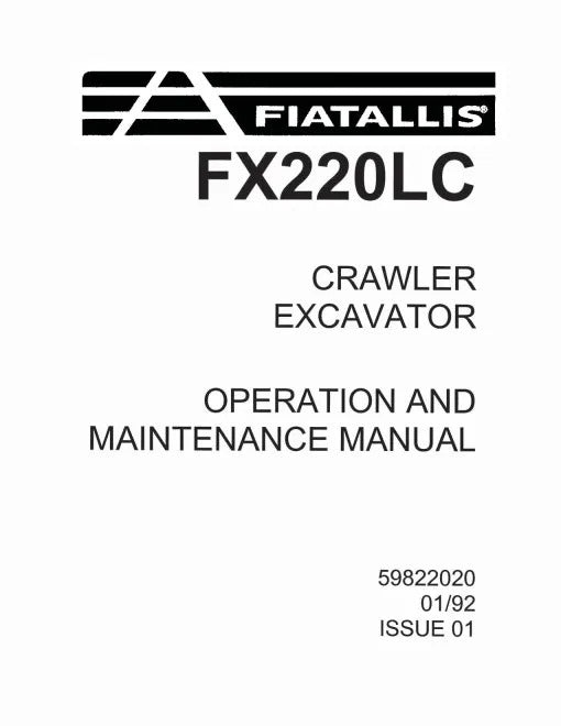 Fiat FX220LC Crawler Excavators Operate and Maintenance manual (59822020)