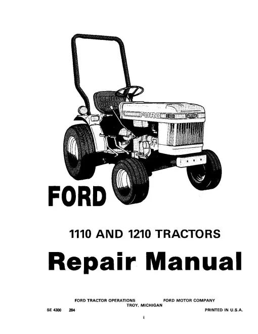 Ford 1110 and 1210 Tractors Pdf Repair Service Manual (42111020-SE4300)