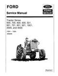 Ford 501, 600, 601, 700, 701, 800, 801, 900, 901, 1801, 2000, 4000 Tractors Pdf Repair Service Manual (40060090-SE2175)