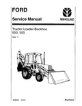 Ford 550 and 555 Tractor Loader Backhoe Pdf Repair Service Manual (40055020-SE3993)