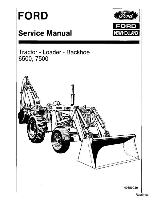 Ford 6500 and 7500 Tractor Loader Backhoe Pdf Repair Service Manual (40650020-SE3400)