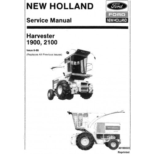 Ford New Holland 1900, 2100 Harvester Pdf Repair Service Manual (p. Nb. 40190022)