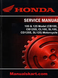 Honda 100 & 125 Model (CB100, CB125S, CL100, SL100, CD125S, SL125) Motorcycle Pdf Repair Service Manual