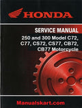 Honda 250 and 300 Model C72, C77, CS72, CS77, CB72, CB77 Motorcycle Pdf Repair Service Manual