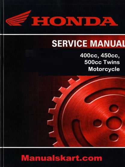 Honda 400cc, 450cc, 500cc Twins Motorcycle Pdf Repair Service Manual 1978-1987