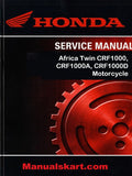 Honda Africa Twin CRF1000, CRF1000A, CRF1000D Motorcycle Pdf Repair Service Manual