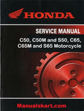 Honda C50, C50M and S50, C65, C65M and S65 Motorcycle Pdf Repair Service Manual