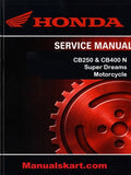 Honda CB250 & CB400 N Super Dreams Motorcycle Pdf Repair Service Manual 1978-1984