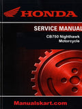 Honda CB750 Nighthawk Motorcycle Pdf Repair Service Manual 1991-1993, 1995-1999