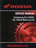 Honda Goldwing GL1200D, GL1200A Motorcycle Pdf Repair Service Manual 1984