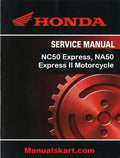 Honda NC50 Express, NA50 Express II Motorcycle Pdf Repair Service Manual 1977-1982