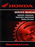 Honda NSS250, NSS250A, NSS250S, NSS250AS Reflex Scooter Pdf Repair Service Manual 2001-2007