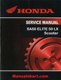 Honda SA50 ELITE 50 LX Scooter Pdf Repair Service Manual 1988