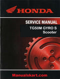 Honda TG50M GYRO S Scooter Pdf Repair Service Manual 1985-1986