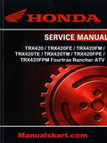 Honda TRX420 / TRX420FE / TRX420FM / TRX420TE / TRX420TM / TRX420FPE / TRX420FPM Fourtrax Rancher ATV Pdf Repair Service Manual 2007-2010