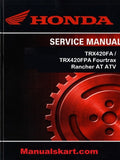 Honda TRX420FA / TRX420FPA Fourtrax Rancher AT ATV Pdf Repair Service Manual 2009-2011