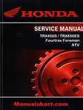 Honda TRX450S / TRX450ES Fourtrax Foreman ATV Pdf Repair Service Manual 1998-2001
