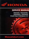 Honda TRX450S / TRX450FM / TRX450ES / TRX450FE FOURTRAX FOREMAN ATV Pdf Repair Service Manual 1998-2004