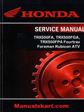 Honda TRX500FA, TRX500FGA, TRX500FPA Fourtrax Foreman Rubicon ATV Pdf Repair Service Manual 2005-2012