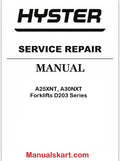 Hyster A25XNT, A30XNT [D203 Series] 3-Wheel Electric Forklifts Service Manual