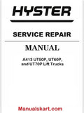 Hyster A413 UT50P, UT60P, and UT70P Lift Trucks Pdf Repair Service Manual