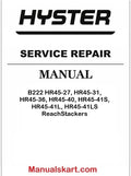 Hyster B222 HR45-27, HR45-31, HR45-36, HR45-40, HR45-41S, HR45-41L, HR45-41LS ReachStackers Pdf Repair Service Manual