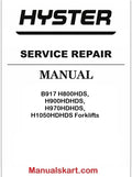 Hyster B917 H800HDS, H900HDHDS, H970HDHDS, H1050HDHDS Forklifts Pdf Repair Service Manual