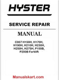 Hyster C007 H150H, H170H, H190H, H210H, H230H, H250H, H275H, P150B, P200B Forklift Pdf Repair Service Manual